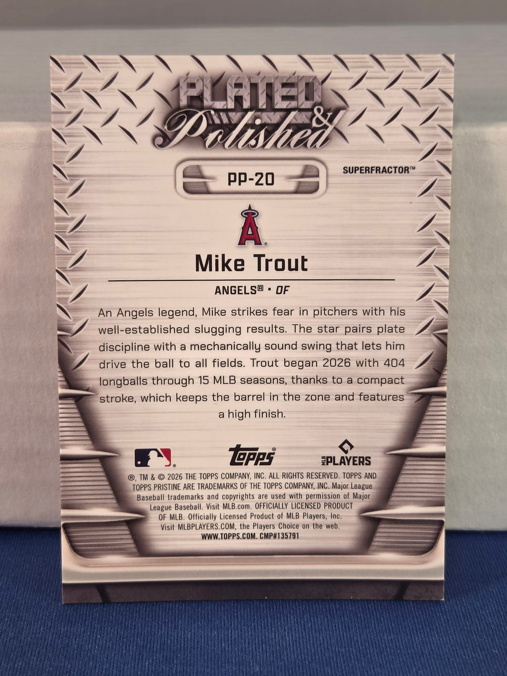 Topps 2026 1/1 Pristine Plated & Polished Superfractor Mike Trout