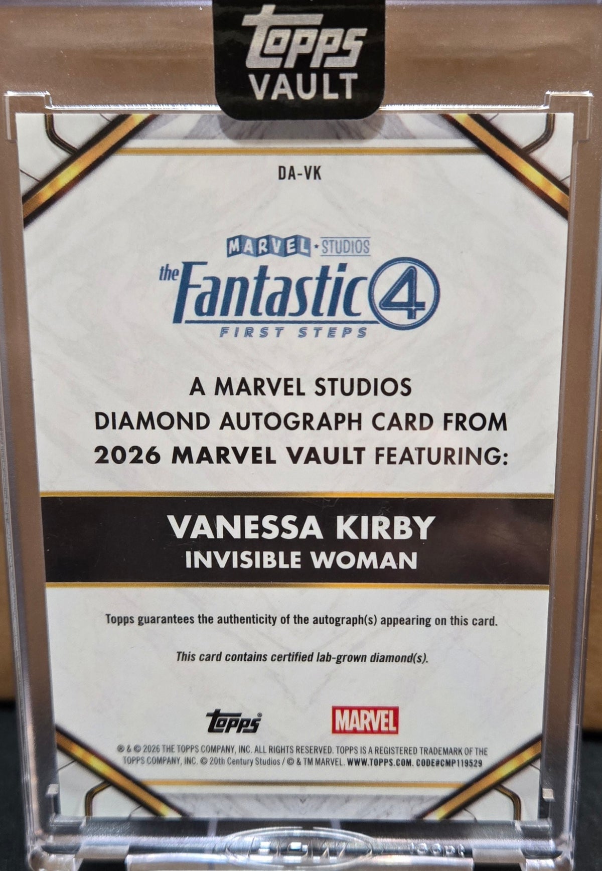 2026 Topps Marvel Vault #DA-VK Diamond On Card Autograph Vanessa Kirby /10