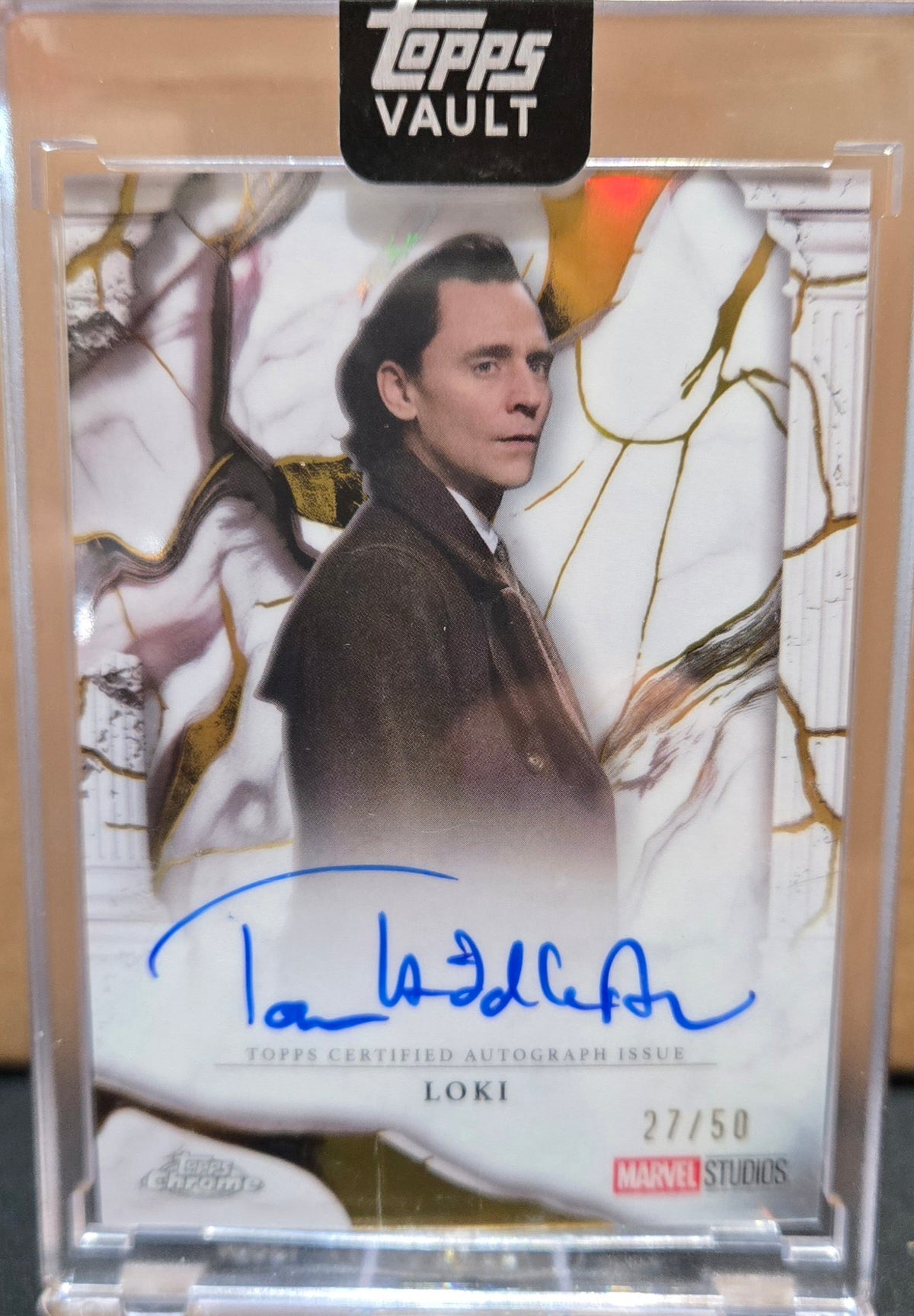 2026 Topps Chrome Marvel Loki Autograph Tom Hiddleston Certified 27/50 Insert