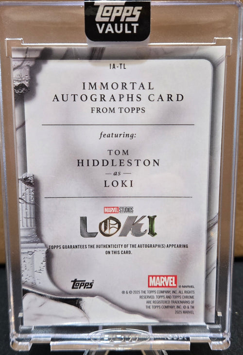 2026 Topps Chrome Marvel Loki Autograph Tom Hiddleston Certified 27/50 Insert