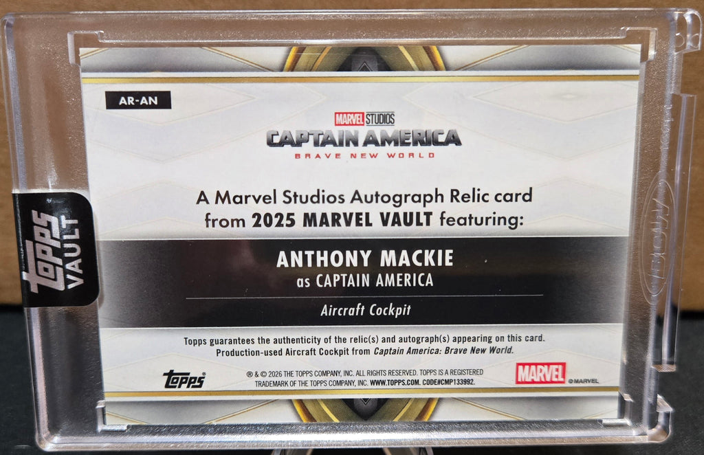 2026 Topps Marvel Vault Captain America Autograph 04/50 Relic Anthony Mackie