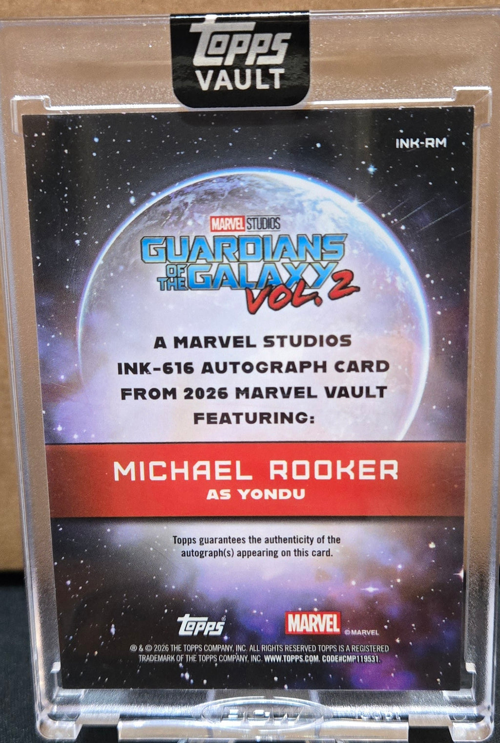 2026 Topps Vault Marvel Yondu Michael Rooker Ink-616 On Card Auto 32/50
