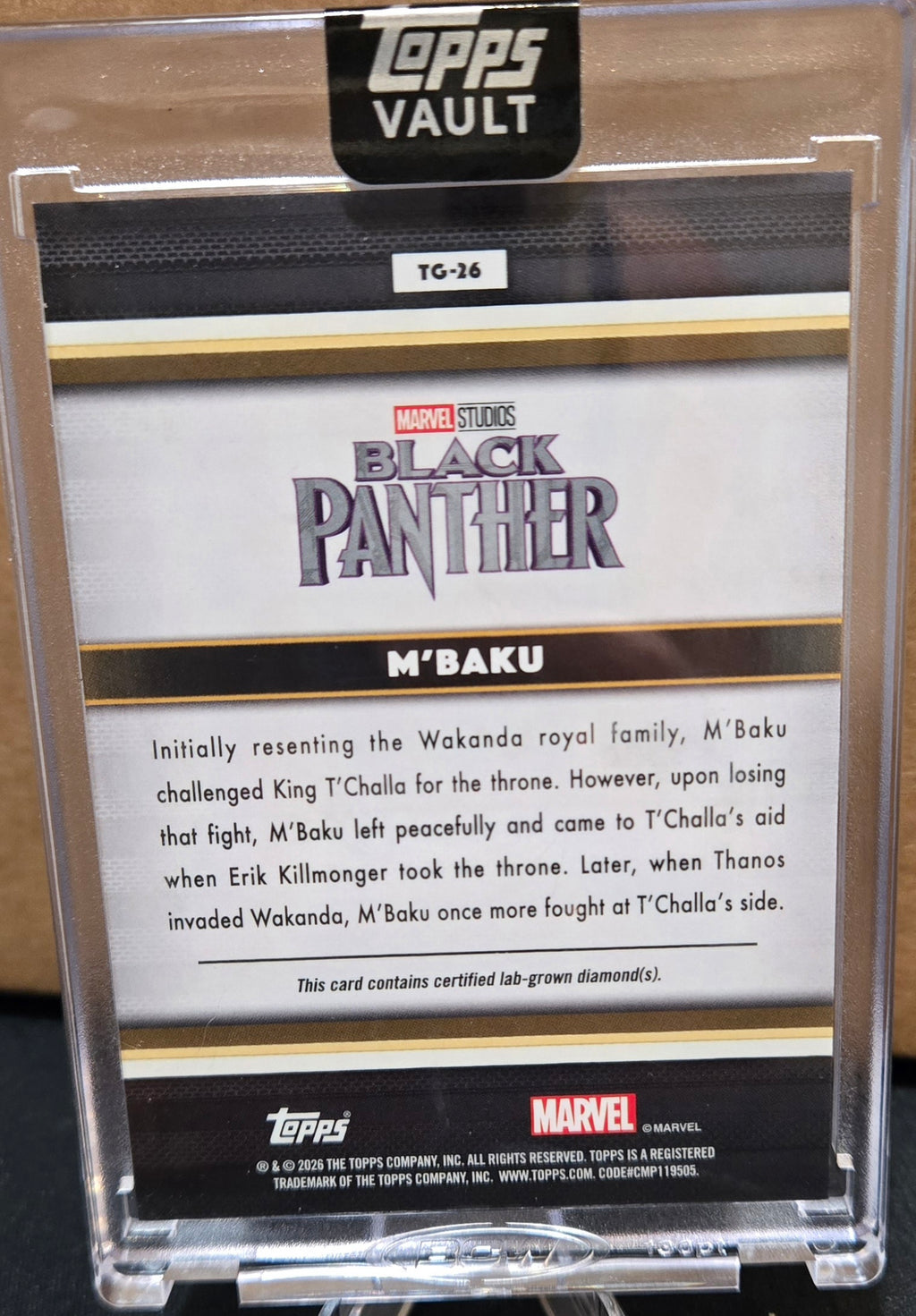 2026 Topps Vault Marvel M'BAKU  Gold 07/10 Diamond