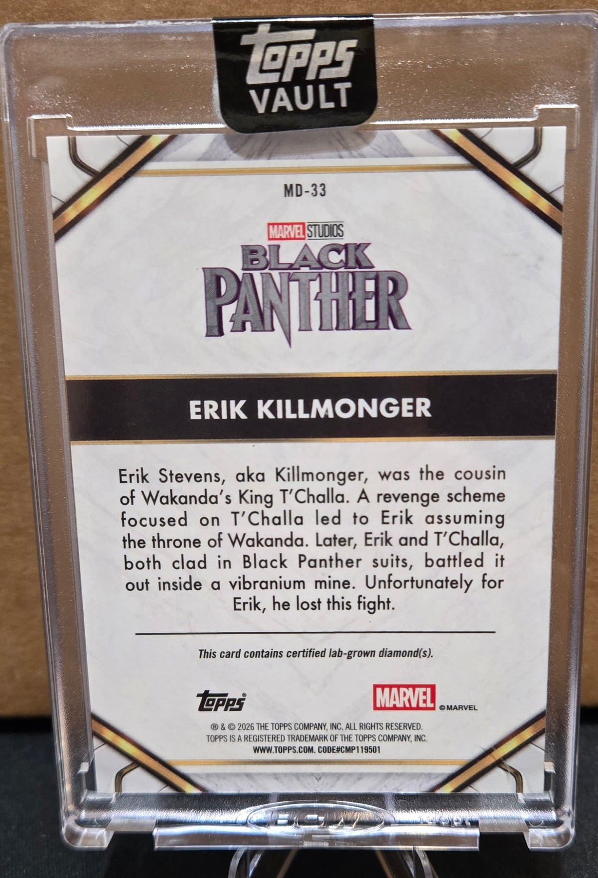 2026 Topps Marvel Vault Erik Killmonger Diamonds 35/50