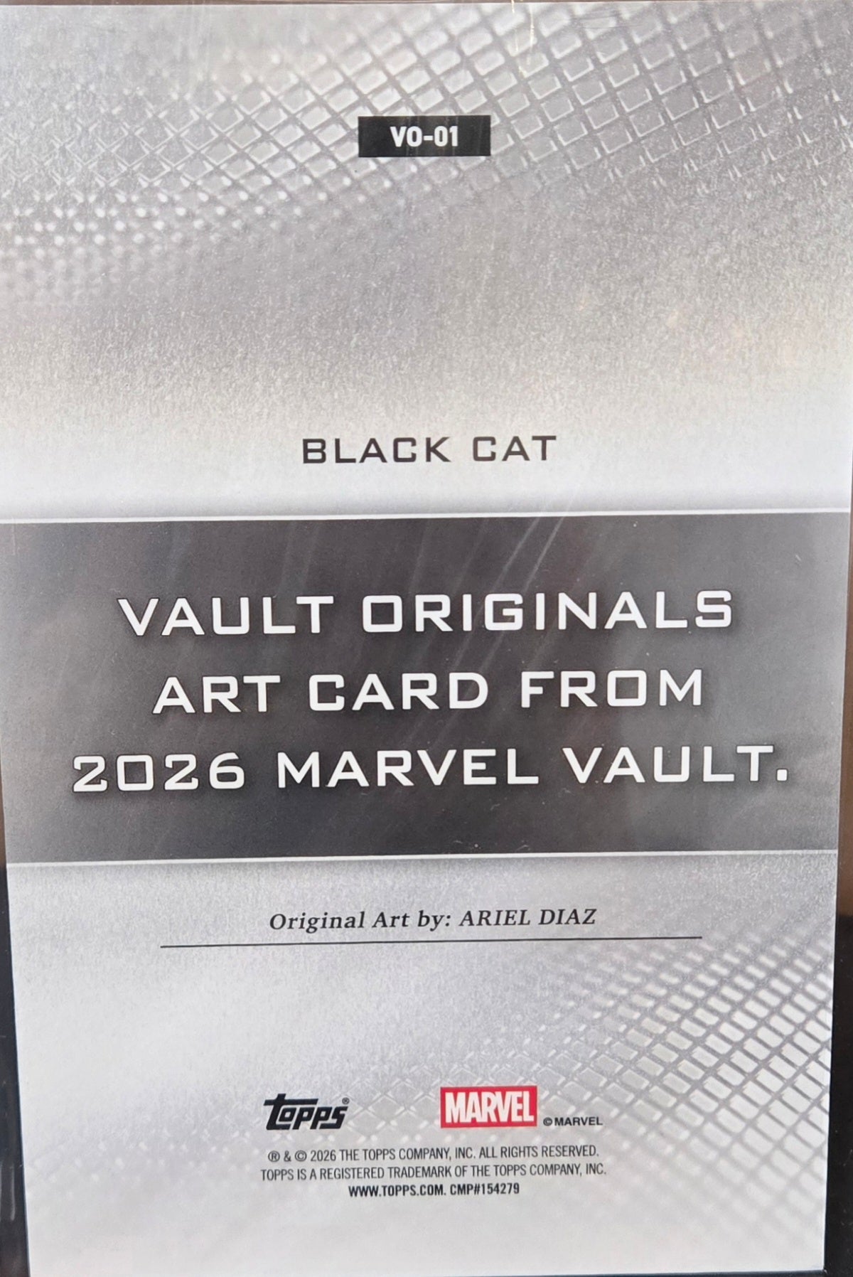 Topps 2026 Marvel Vault Vault Originals Black Cat VO-01 Ariel Diaz Art Card
