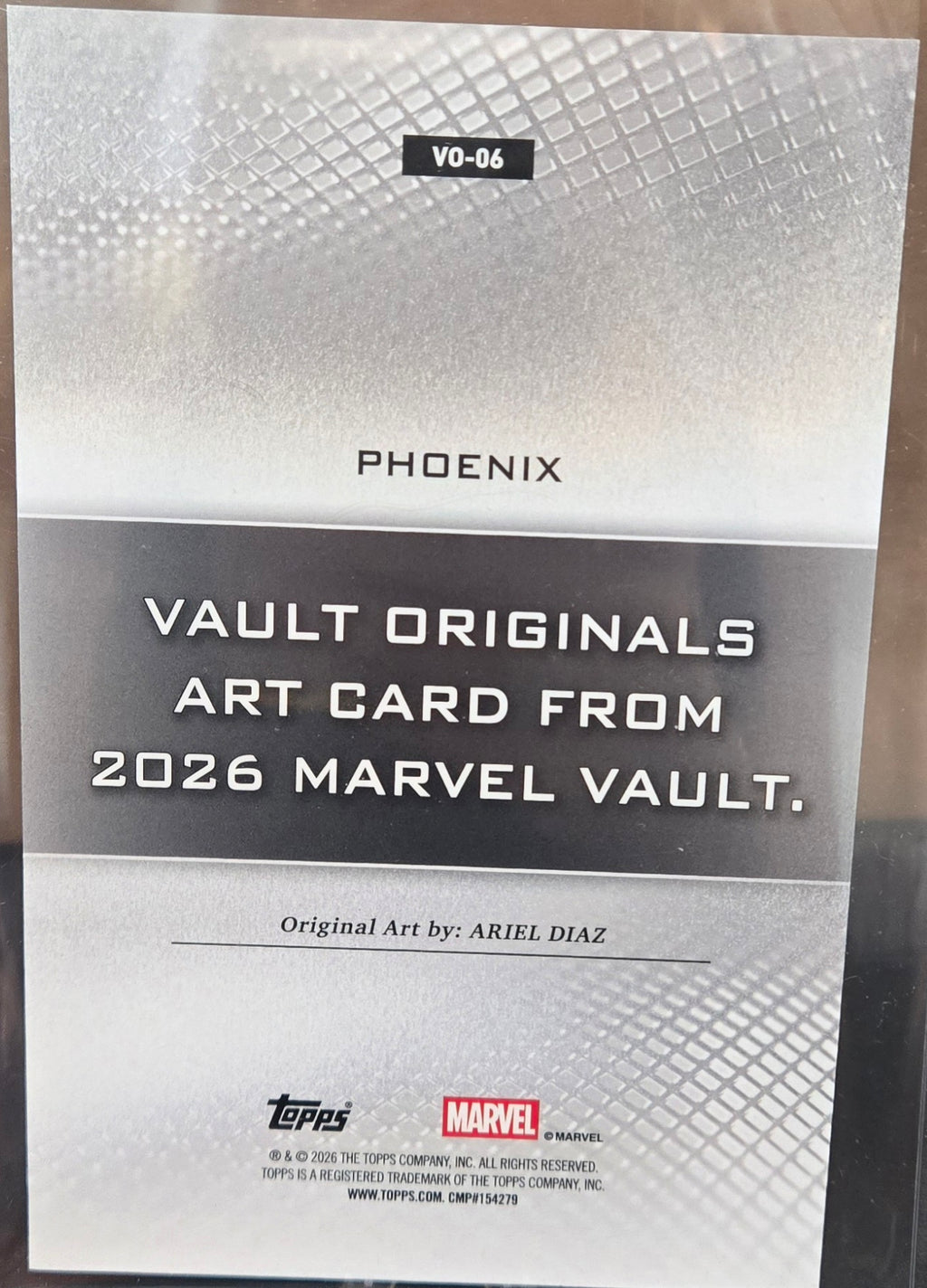 2026 Topps Marvel Vault PHOENIX Box Topper 75PT Originals Art Card Ariel Diaz