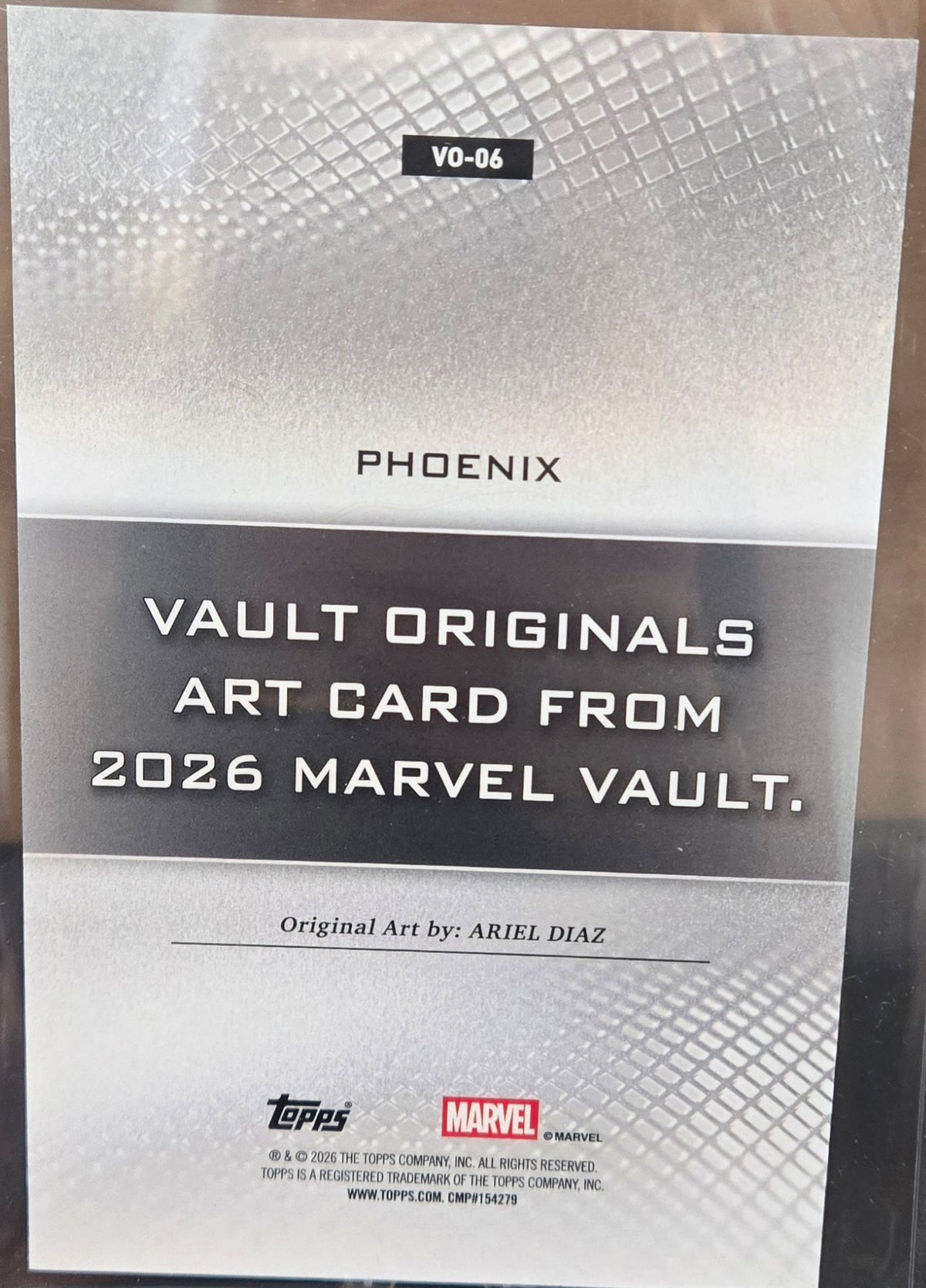 2026 Topps Marvel Vault PHOENIX Box Topper 75PT Originals Art Card Ariel Diaz
