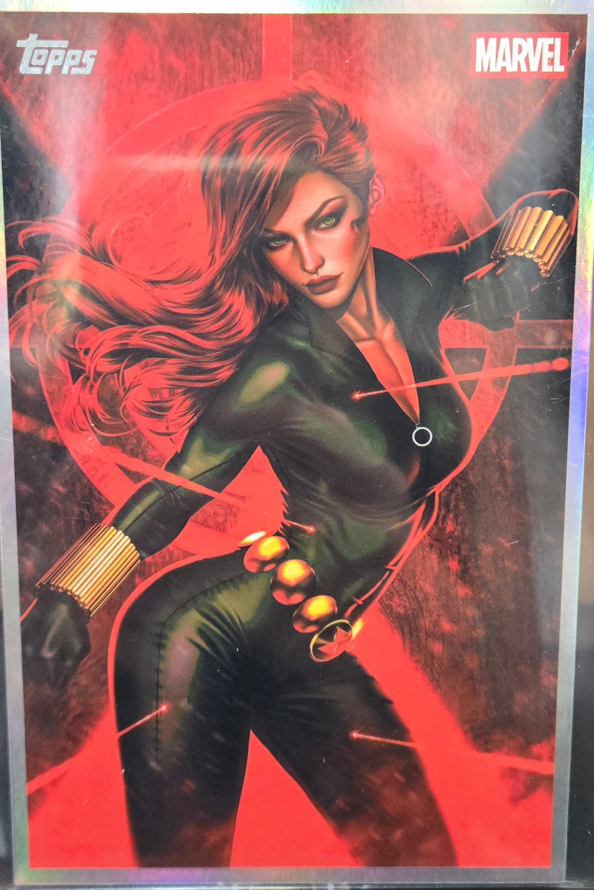 2026 Topps Marvel Vault BLACK WIDOW Box Topper Originals Art Card by Ariel Diaz