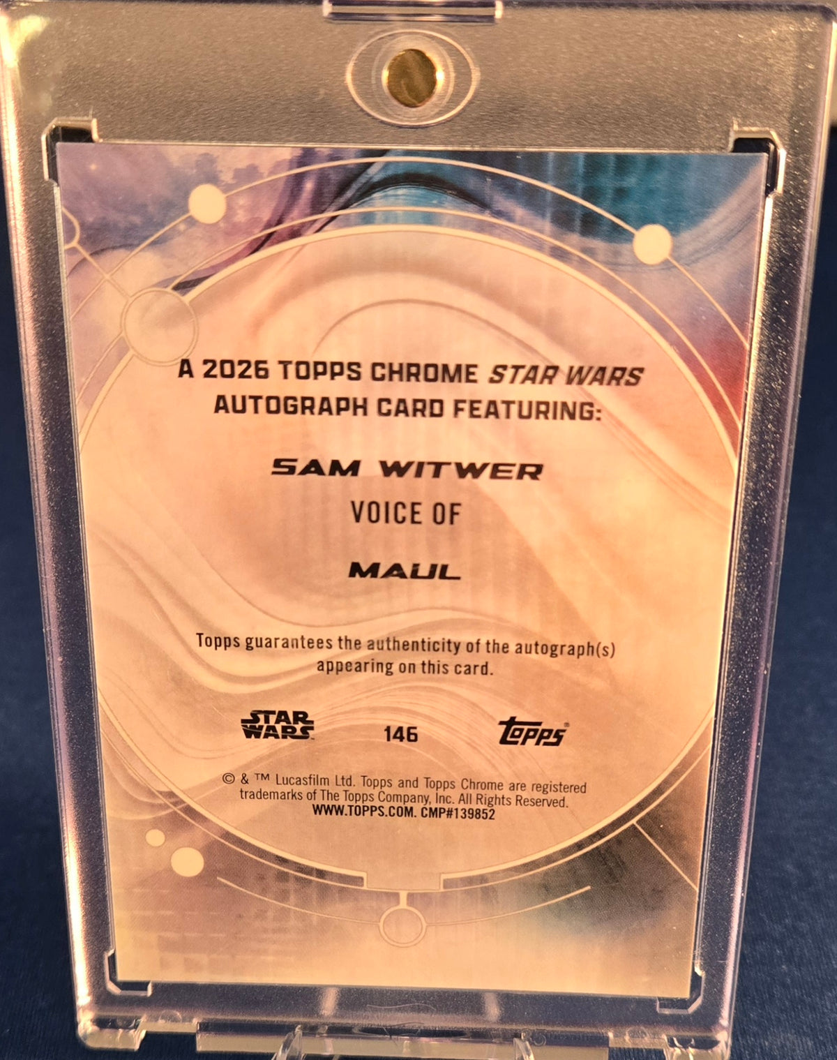 Topps 2026 Chrome Star Wars Maul Autograph Sam Witwer #146 Serial /50