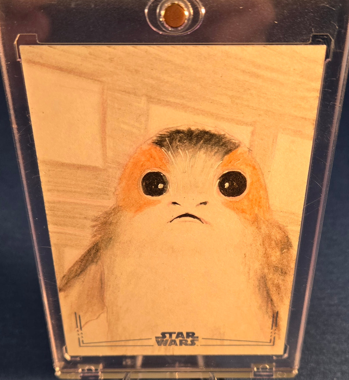 2026 Topps Chrome Star Wars Galaxy Porg Sketch Card 1/1 Oscar Chavez