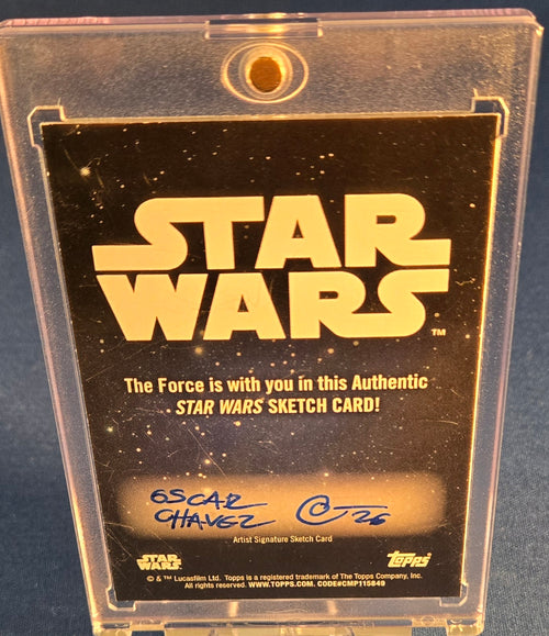 2026 Topps Chrome Star Wars Galaxy Porg Sketch Card 1/1 Oscar Chavez