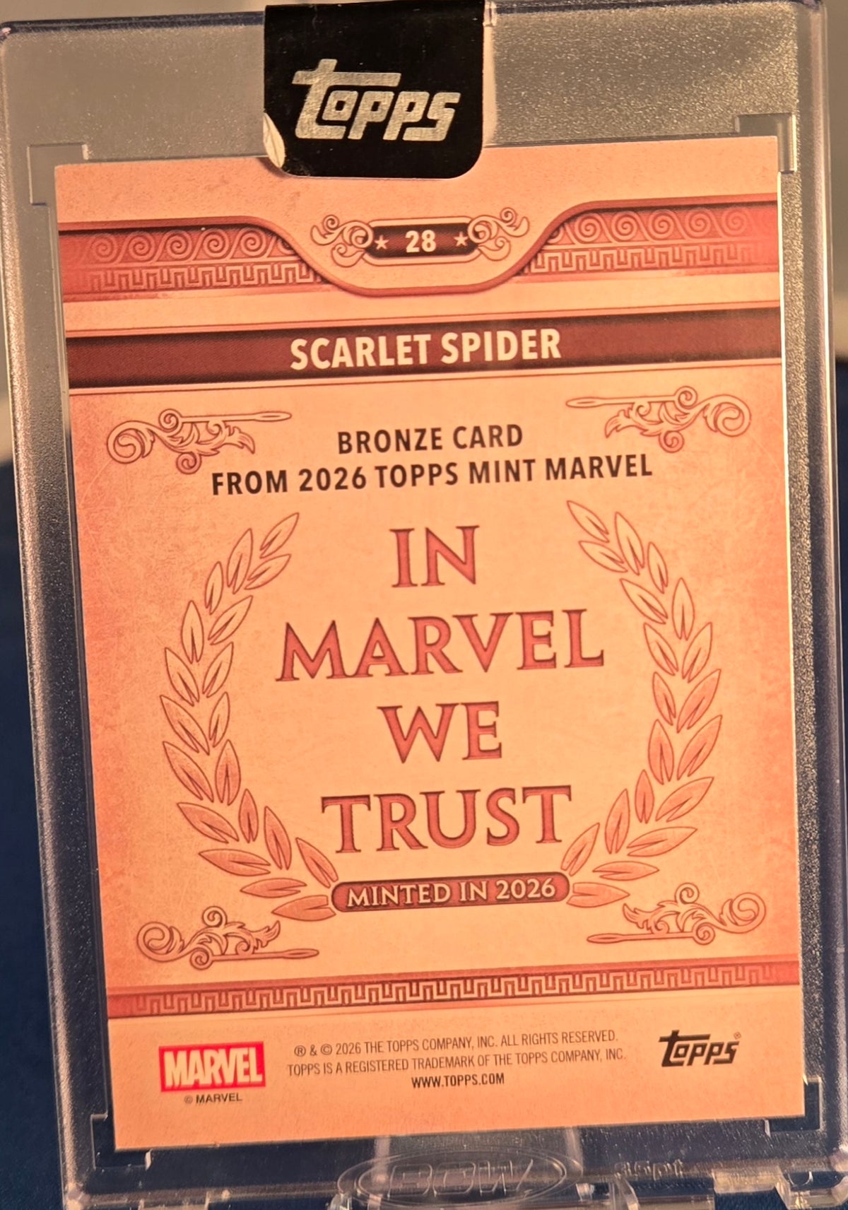 Topps 2026 Topps Mint Marvel Scarlet Spider Bronze Encased /5
