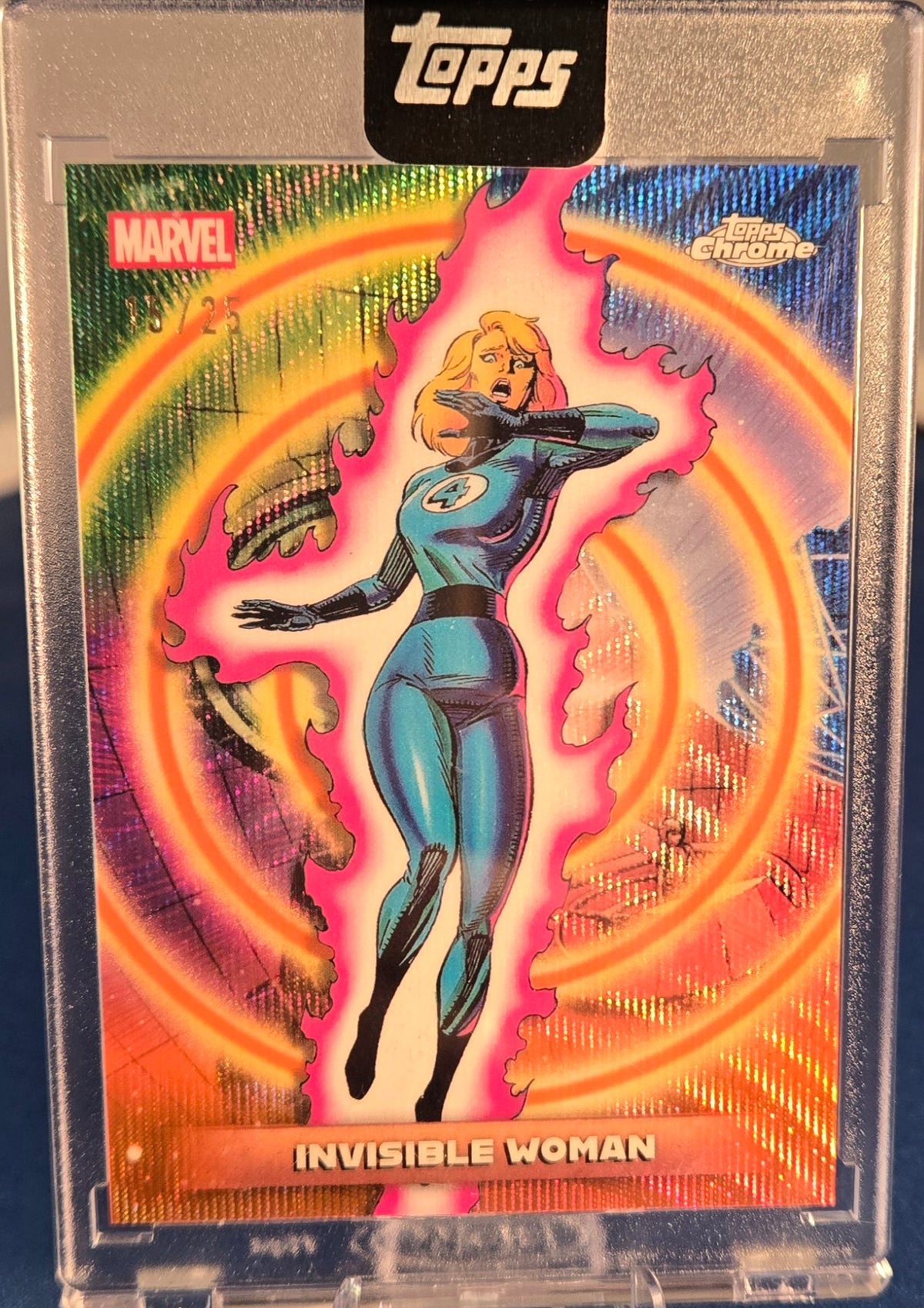 2026 Topps Marvel Mint Invisible Woman #54 Cerebro Orange Wave Refractor /25