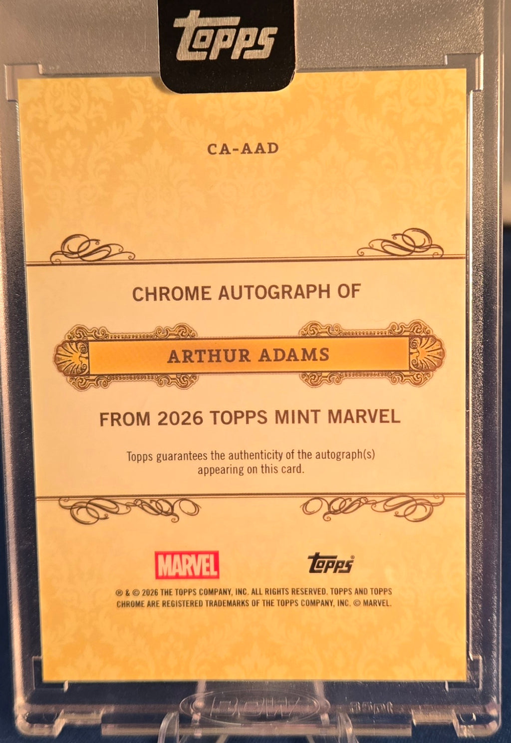 2026 Topps Marvel Mint Artist Auto Arthur Adams CA-AAD