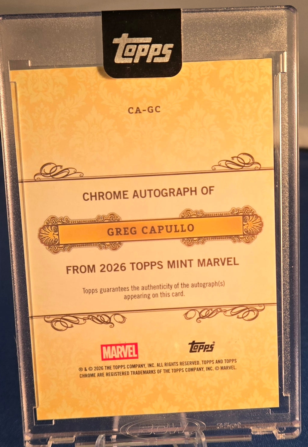 Topps 2026 Mint Marvel Chrome Autograph Greg Capullo Moon Knight CA-GC