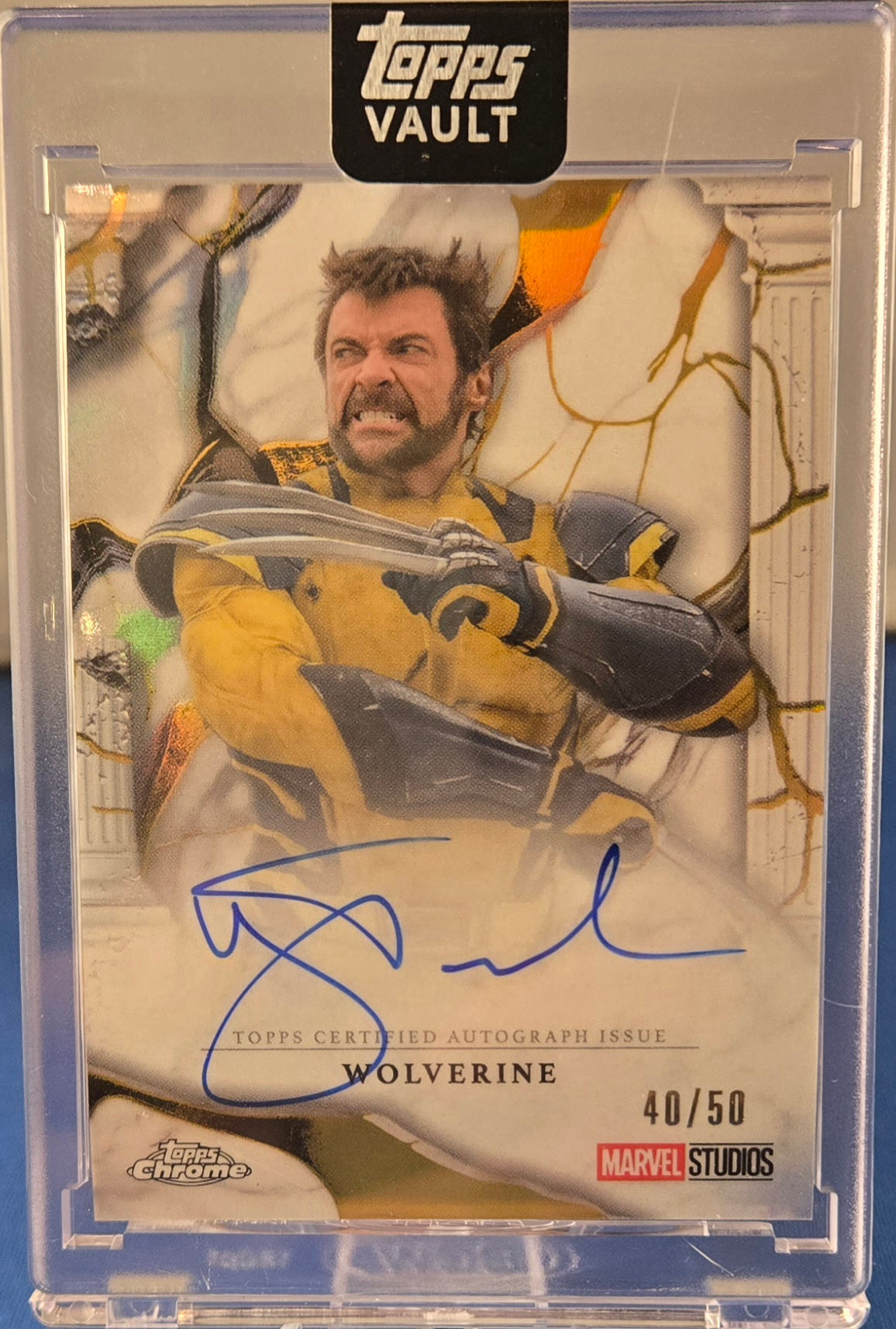 2026 Topps Marvel Vault Wolverine Immortal Autos 1A-HJ Hugh Jackman /50