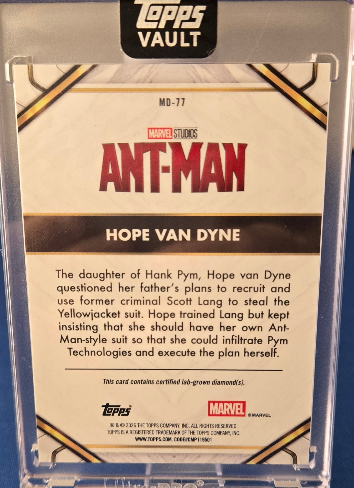 Hope Van Dyne 2026 Topps Marvel Vault #MD-77  Double Diamonds /10