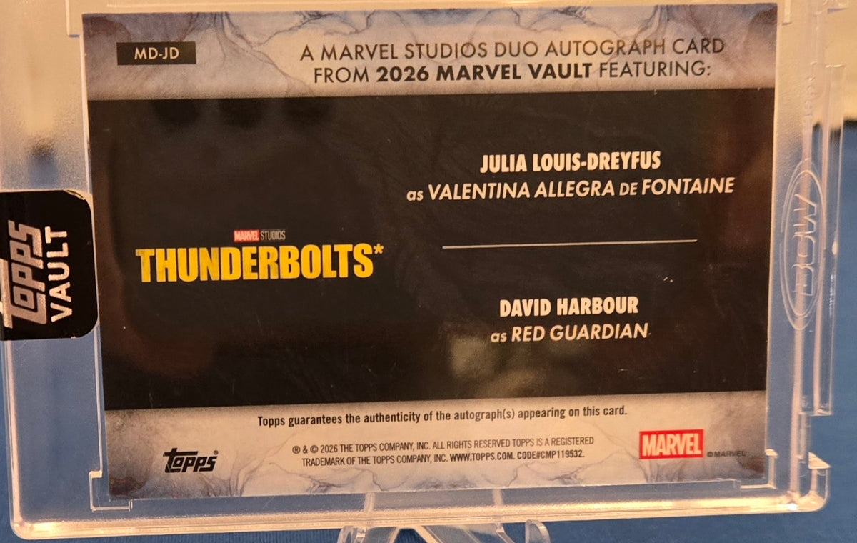 David Harbour Julia Louis-Dreyfus 2026 Topps Marvel Vault #MD-JD 18/25