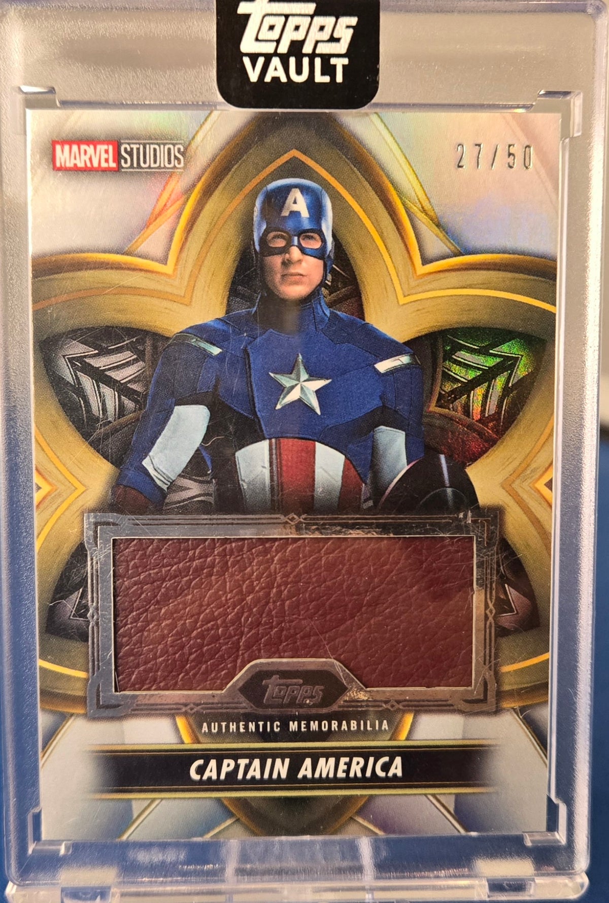 Topps Marvel Vault 2026 Captain America Chris Evans Relic /50 Card #VR-16