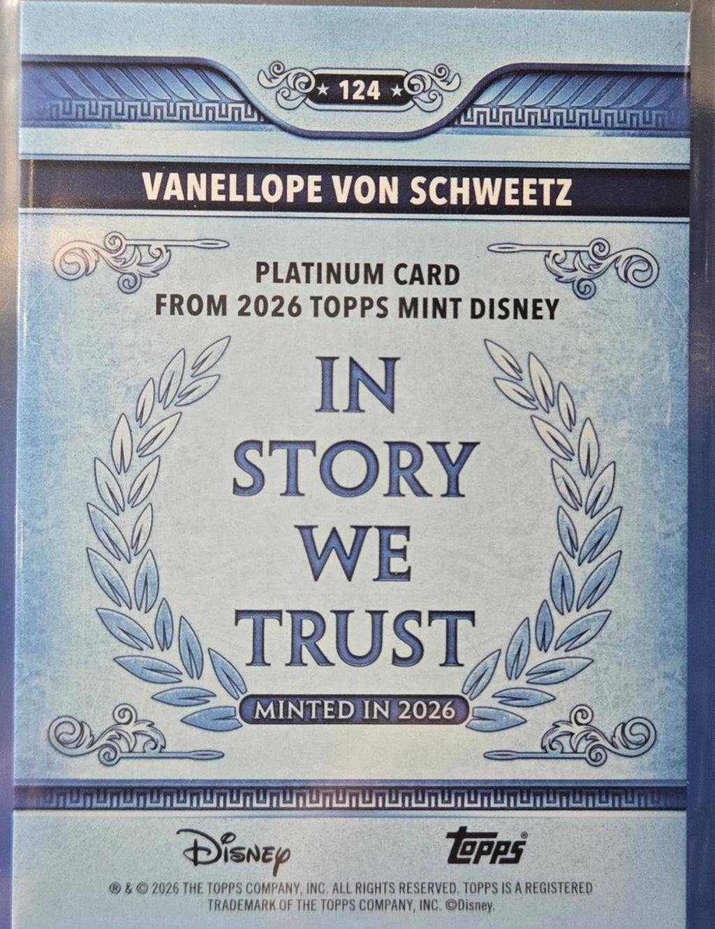 Topps 2026 Disney MINT Vanellope Von Schweetz Platinum /10
