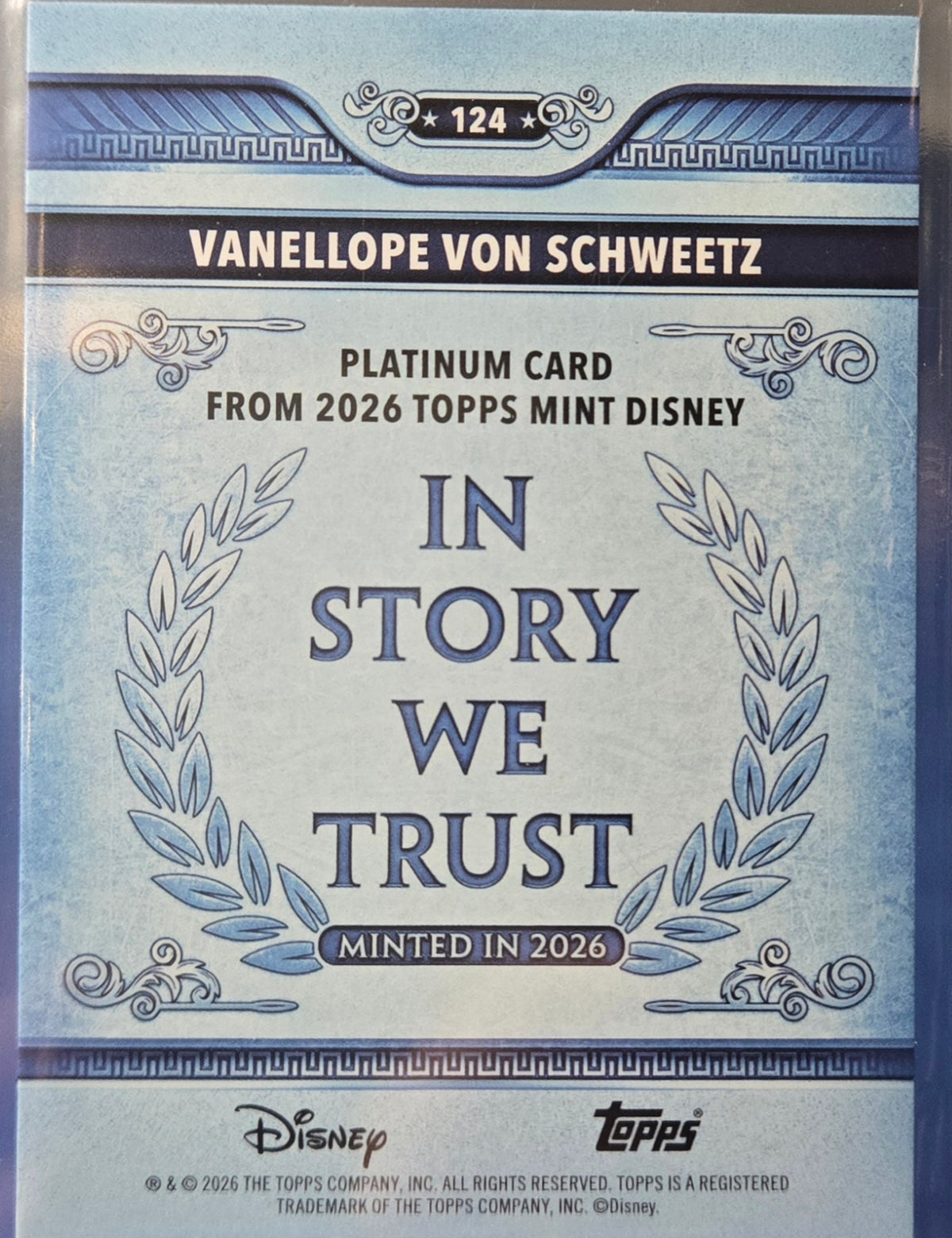 Topps 2026 Disney MINT Vanellope Von Schweetz Platinum /10