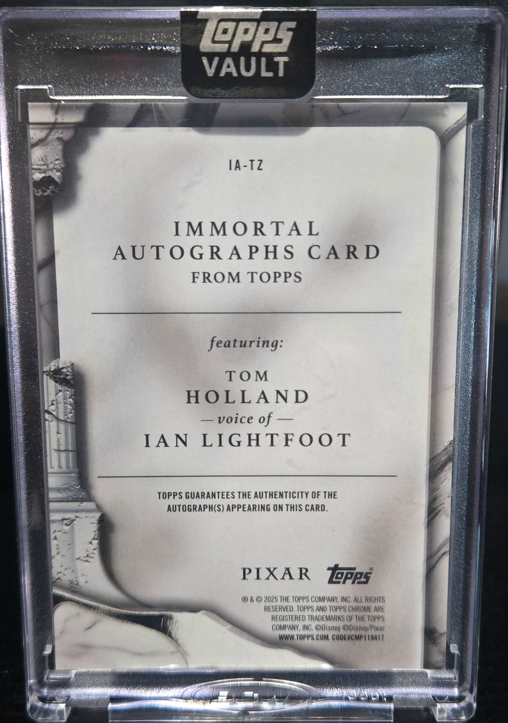 Topps 2026 Disney Vault Ian Lightfoot TOM HOLLAND AUTO /50