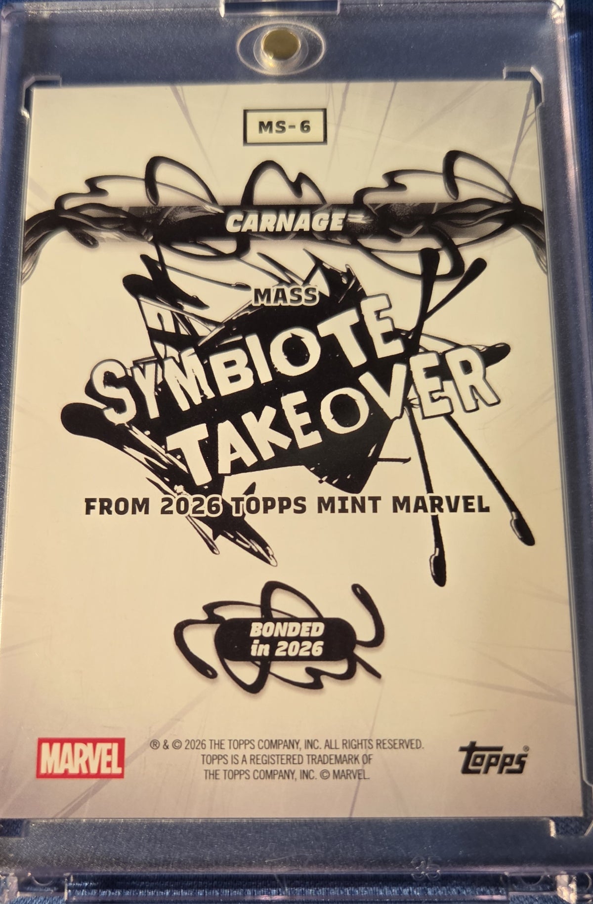 2026 Topps Mint Marvel Carnage Symbiote Takeover Red Foil # 5/5 SSP