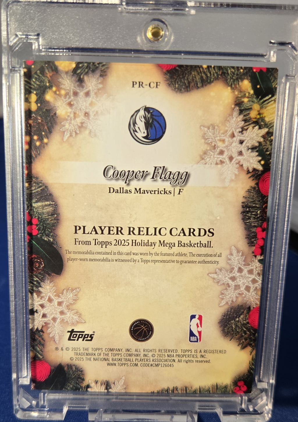 2025-26 Topps Holiday - Player Relics Cooper Flagg #PR-CF