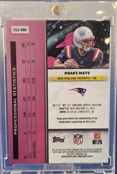 2025 Drake Maye Topps Cosmic Chrome - Autographs #CCA-DMA