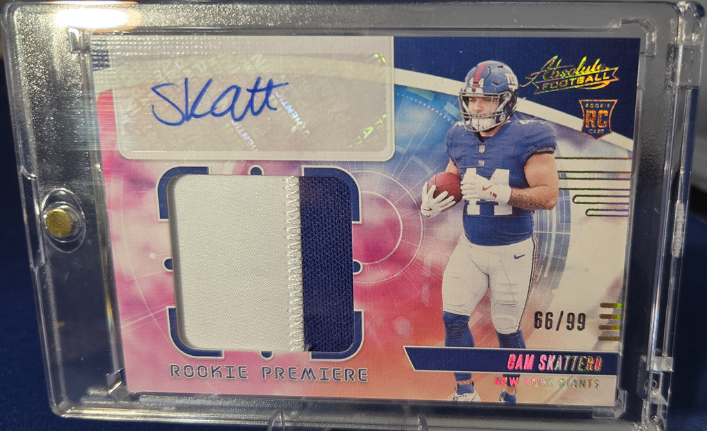 2025 Panini Absolute Football Cam Skattebo Rookie Autograph Relic 66/99