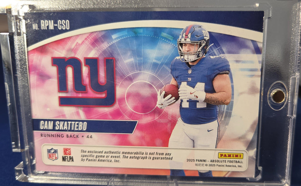 2025 Panini Absolute Football Cam Skattebo Rookie Autograph Relic 66/99