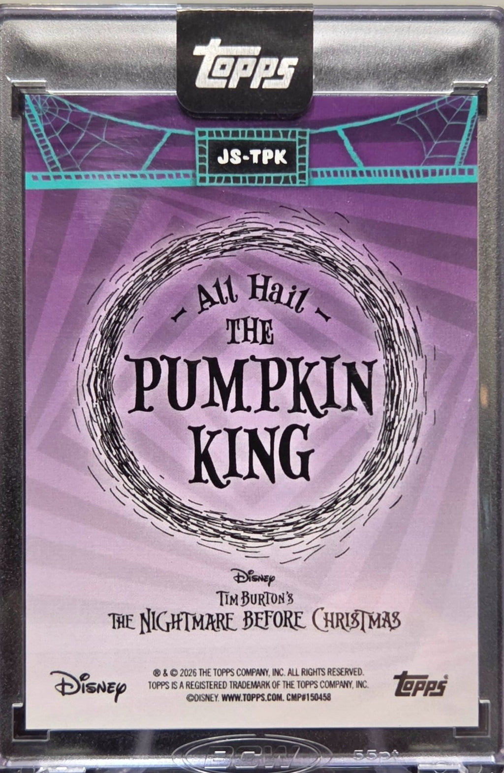 2026 Topps Nightmare Before Christmas Jack Skellington JS-TPK Foil 03/10 back