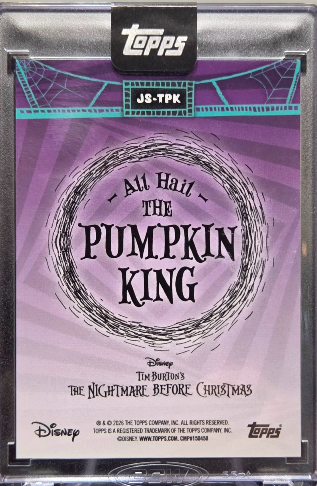 2026 Topps Nightmare Before Christmas Jack Skellington JS-TPK Foil 03/10 back